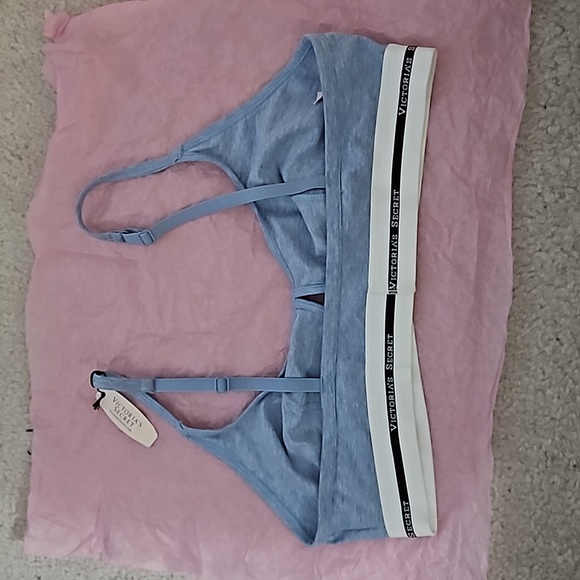Victoria's Secret Cotton Bralette, size M in Blue - Picture 2 of 6